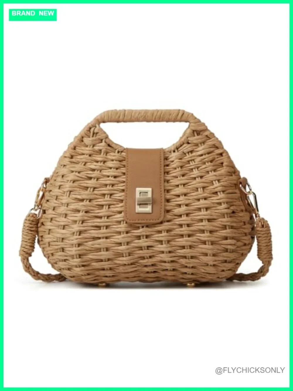 Straw Shoulder Handbag Summer Beach Tote Hobo Crossbody Bag